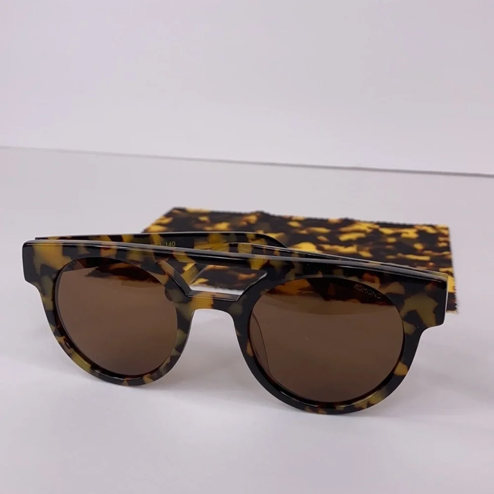 KOMONO Sunglasses Dreyfuss Brown Tortoise Demi NEW round